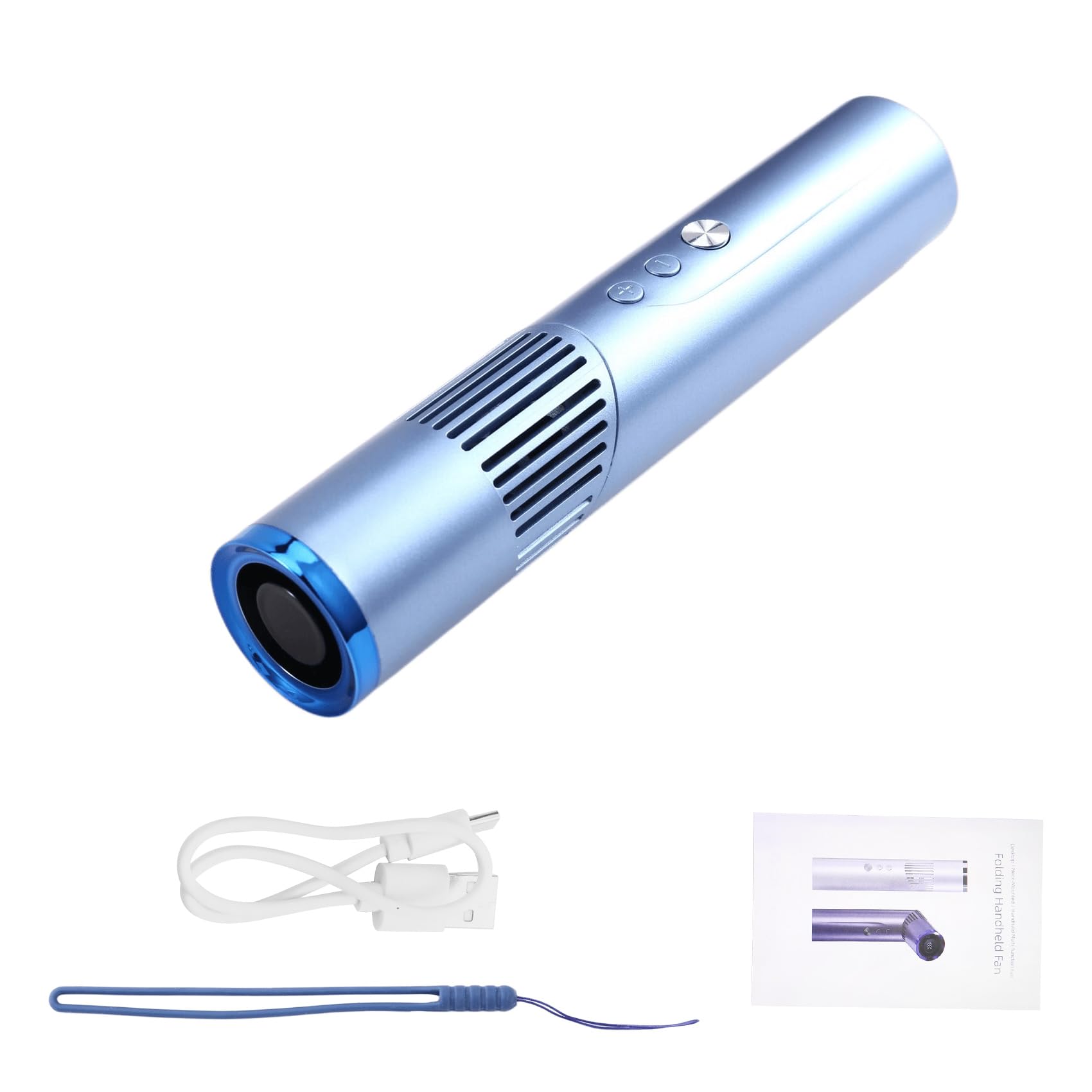 Aundhegrtt Handheld Neck Hanging Desktop Turbo Fan Portable Mini USB Lipstick High-Speed Multifunctional Travel Fan