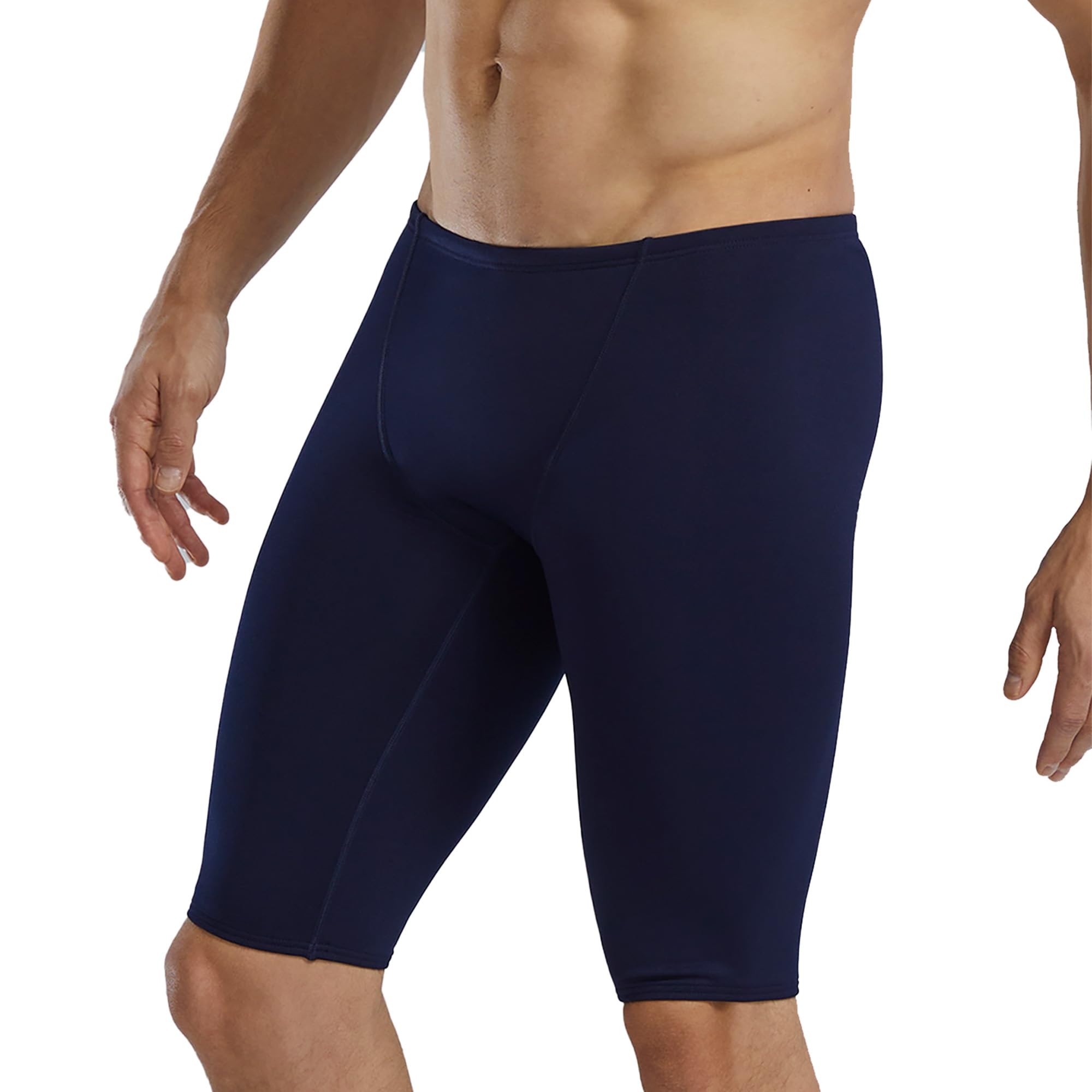 TYR Durafast Elite Solid Jammer Męskie kąpielówki, kolor granatowy/logo, rozmiar 42