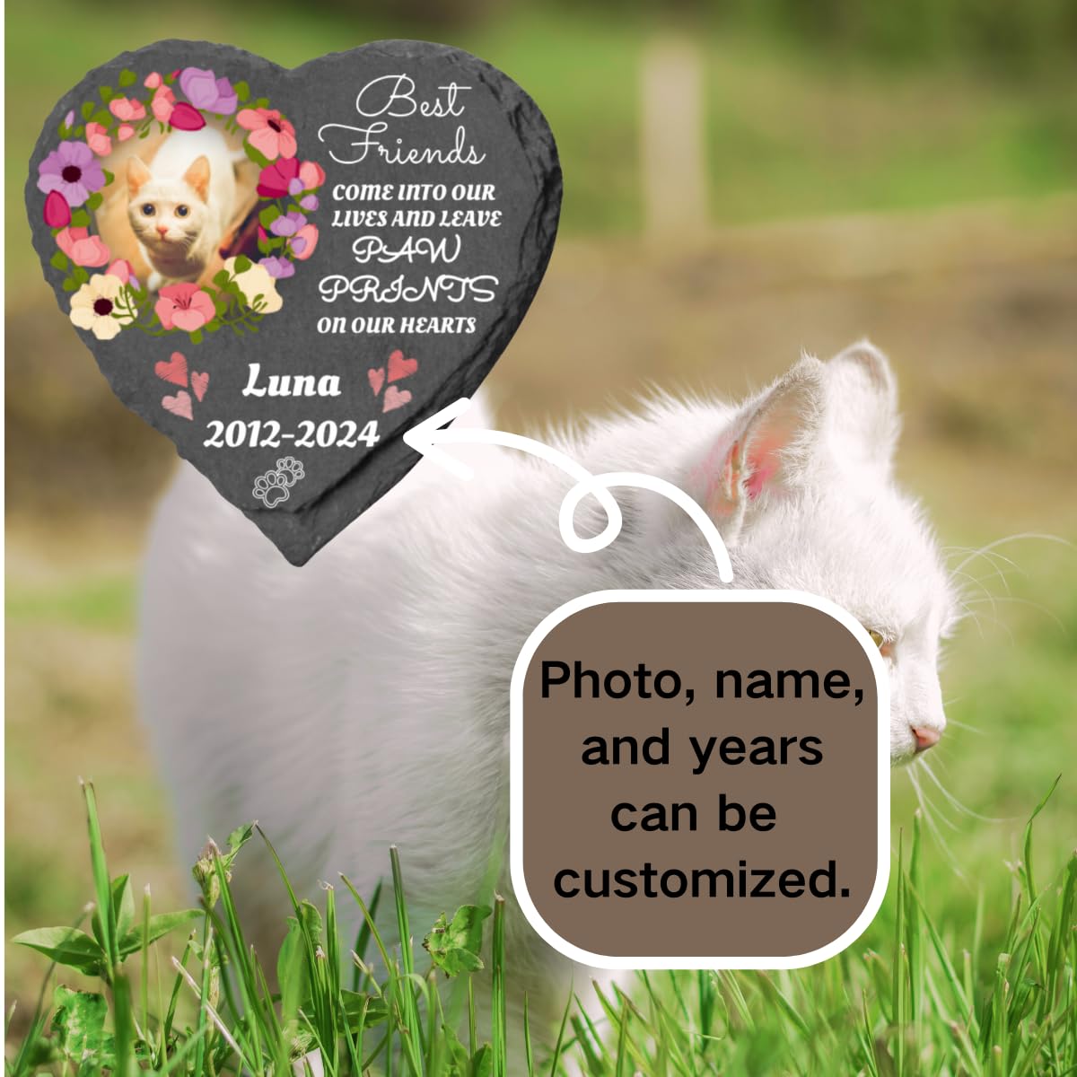 Hopkell Pet Memorial Stone - Cat Grave Marker, Sympathy Gift For Loss Of A Pet - View #9
