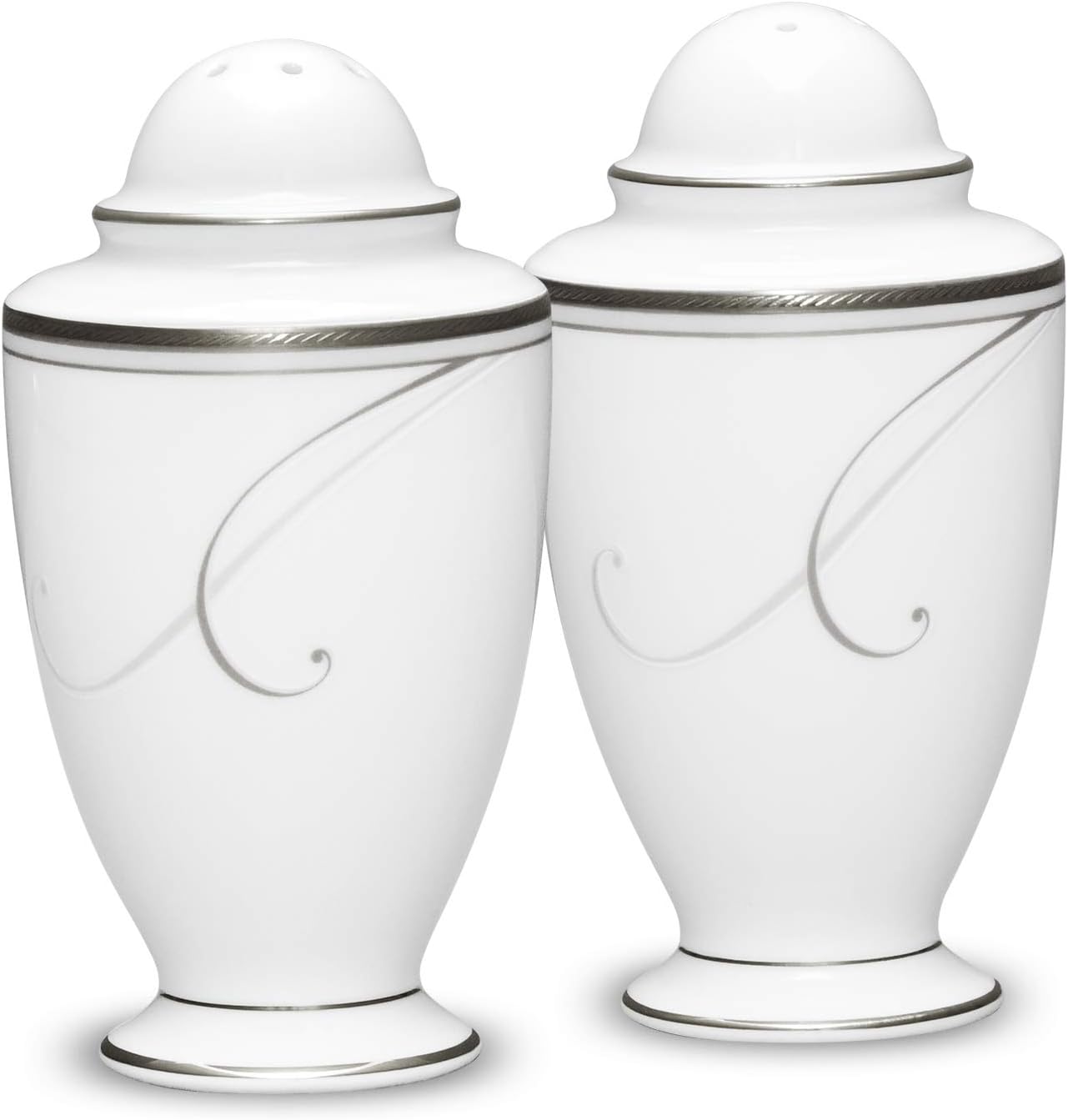 Noritake Platinum Wave Salt and Pepper Shakers
