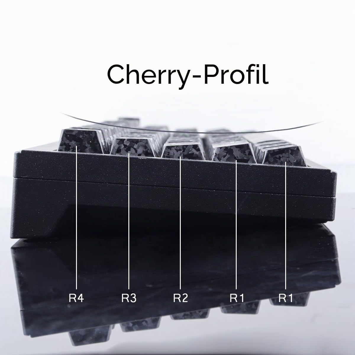Sunzit PBT Keycaps, 119 Tasten, individuelles Set mit schwarzen Tastenkappen in Carbonfaser Optik, Cherry-Profil, seitlicher Sublimationsdruck für MX-Schalter, mechanische Gaming-Tastatur