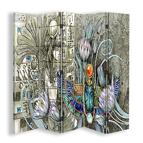 Legendarte - Paravent - Séparé d'intérieur antique Égypte 180 x 170 cm (5 panneaux )