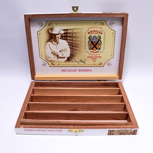 Miniatura 2 de Micallef Churchill Gomez Sanchez Habano - Caja vacía de madera para cigarros, 8 x 5.75 x 1.25 pulgadas