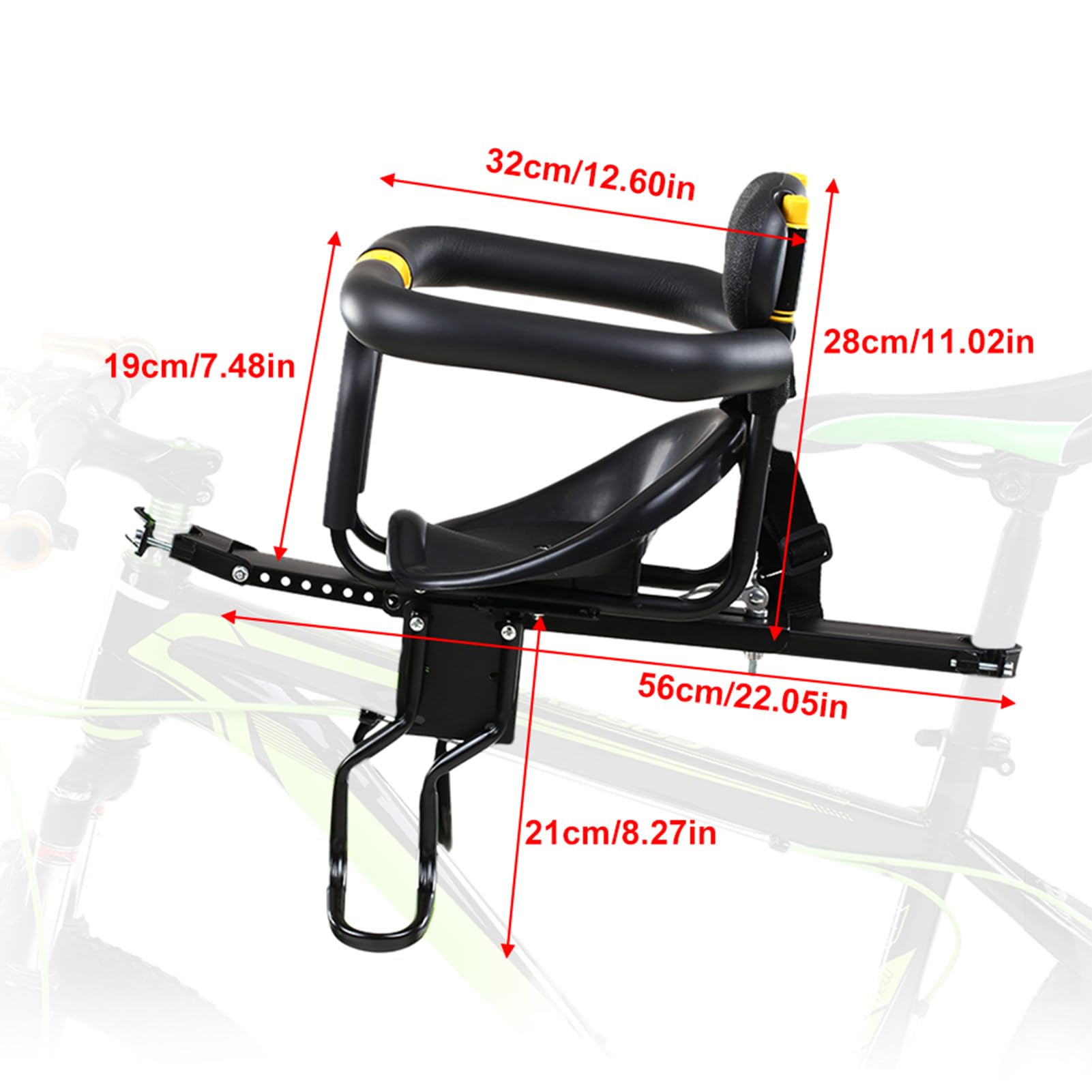 Lixada Seggiolino Anteriore per Bicicletta Sicurezza Bambino Sella per Bambini con Pedali Supporto per Appoggio per Bici da Corsa MTB