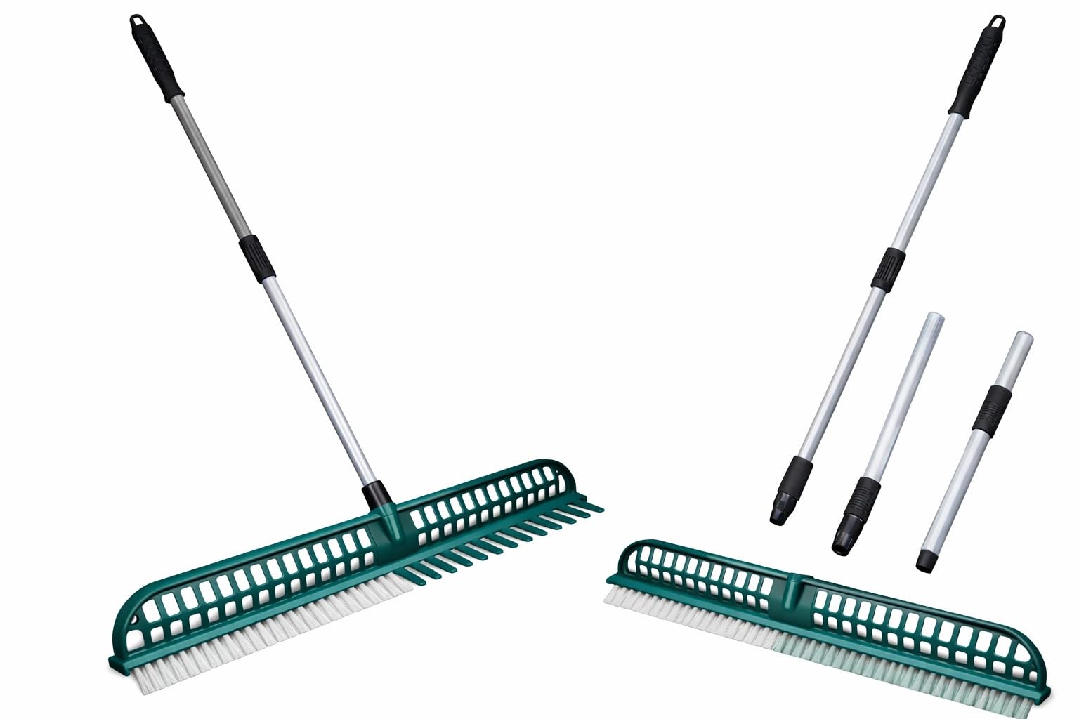 Scopa Rastrello Prato Sintetico a Doppia Faccia Spazzola Pulizia Erba Artificiale Setole in Poliammide Larghezza 45cm per Pulizia Giardino, Tappeti e Peli Animali