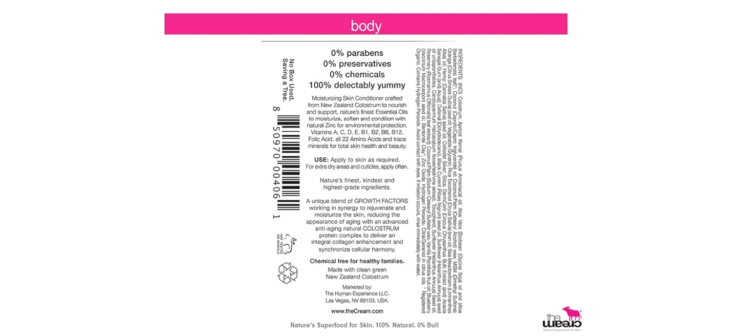 theCream - Body Cream with NZ Colostrum - 3.4 fl oz - 100ml