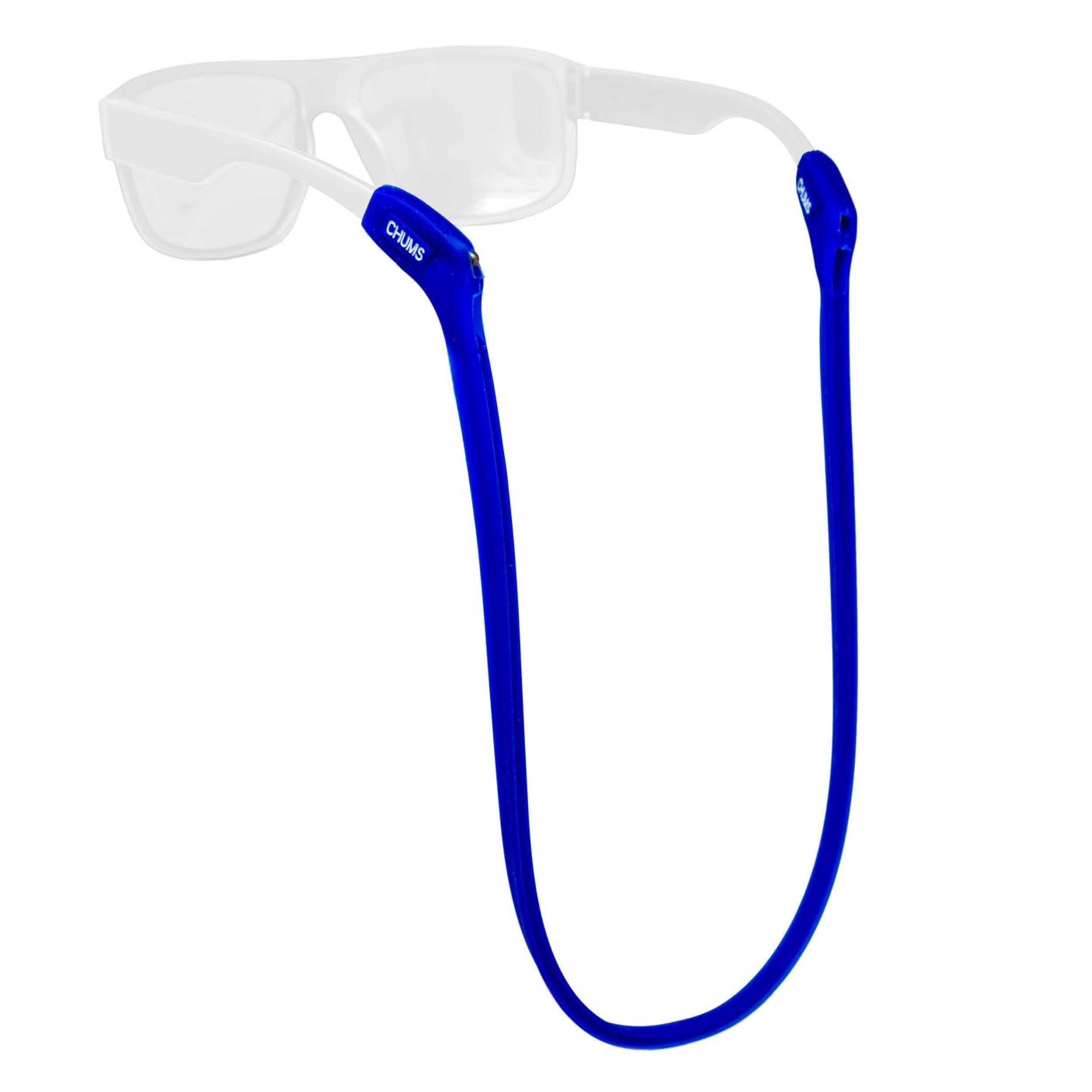 Chums Switchback Safety Eyewear Retainer - Lightweight & UV Resistant Silicone Sunglasses Strap for Men & Women - Cobalt