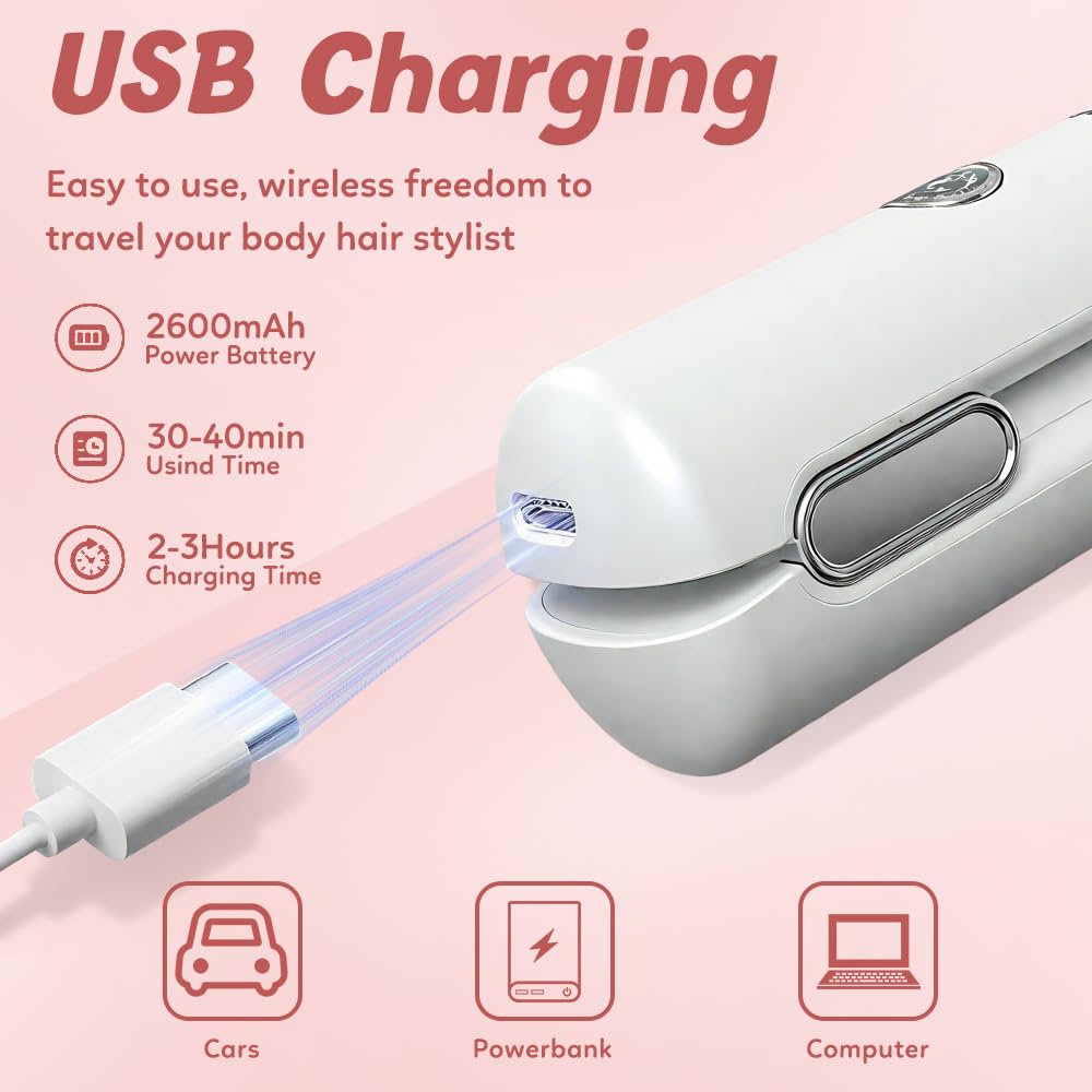 Pince à cheveux sans fil fer à sertir volumisant mini ondulateur portable en céramique 4 températures réglables rechargeable