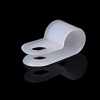 Vista 5 de Hicarer Paquete de 50 abrazaderas de cable tipo R, clips de sujeción de cable de montaje de tornillo de nailon con paquete de 50 tornillos