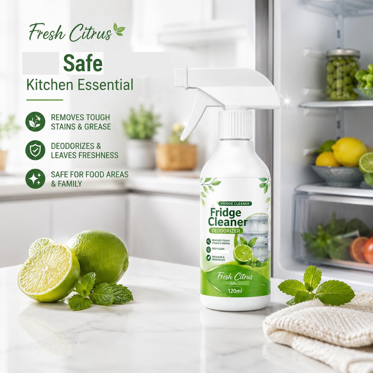 Deep-Clean Kühlschrankreiniger-Spray, schnelle gründliche Reinigung. (5PCS)