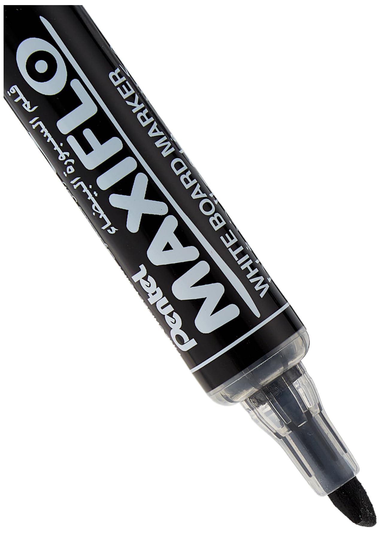 Pentel MAXIFLO - Pack de 12 marqueurs effaçables - pointe ogive - noir, pentel m