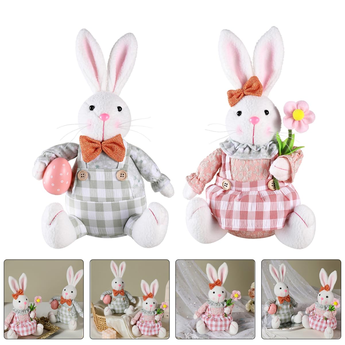 Ciieeo 2pezzi Coniglietti Pasquali in Decorazioni Pasquali Per Tavolo e Auto Coniglietto Pasquale in Stile Cartoon Ornamento Da Giardino e Scrivania Regalo Per Ragazzo Ragazza Ragazza Ama