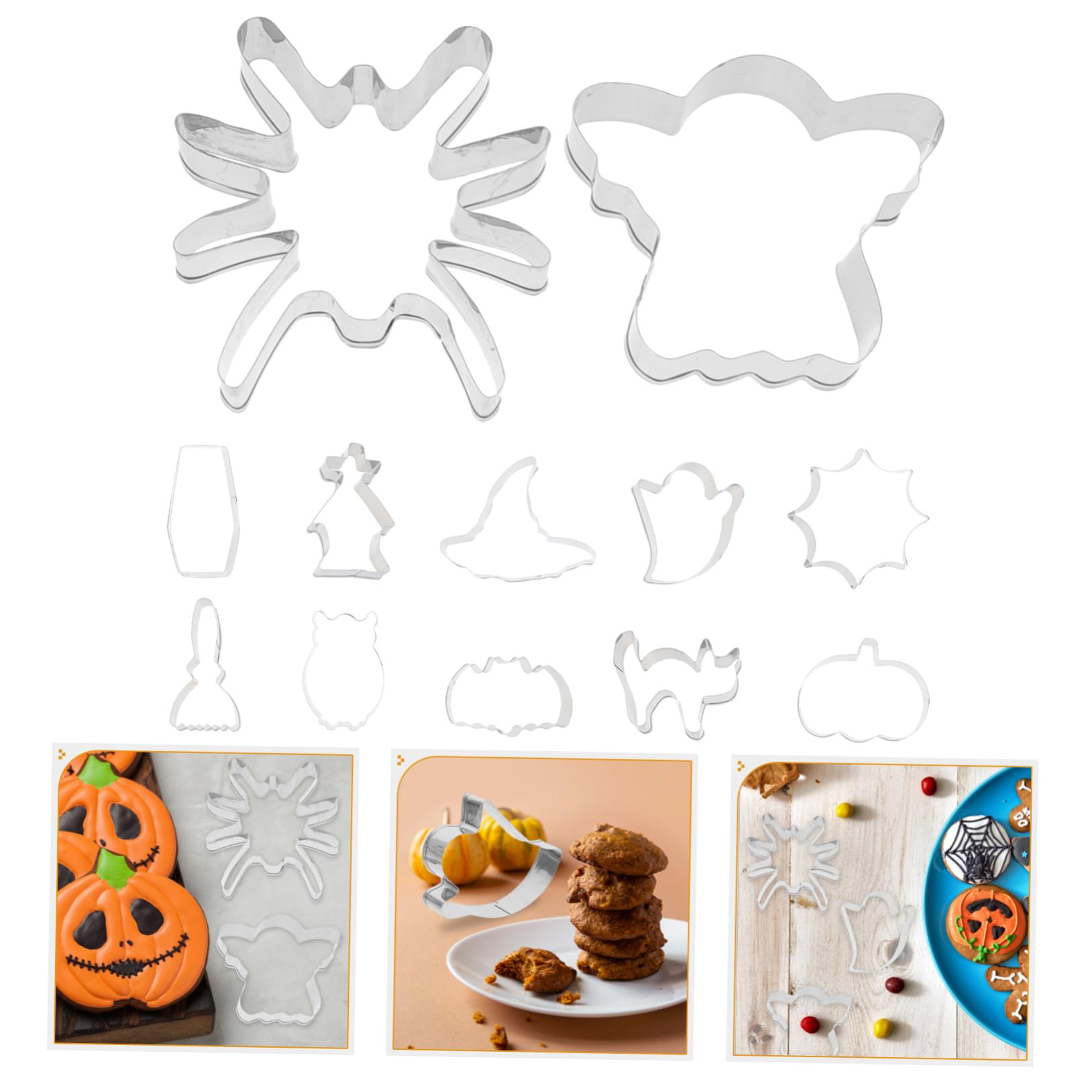 Cabilock 5 Sätze Backform Für Halloween Kekse Kekse Im Halloween Stil Große Ausstechformen Für Zuckerguss Keksdekoration Ausstecher Backset 12 Stück * 5