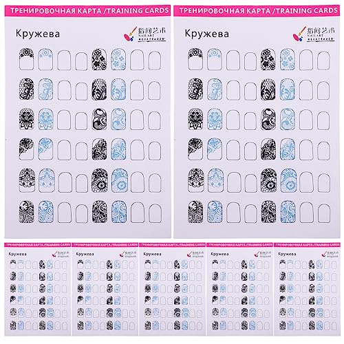 Beaupretty 12 Sheets Blank Nail Art Training Cards Practice Lines Drawing Painting Template For Women #TOP8