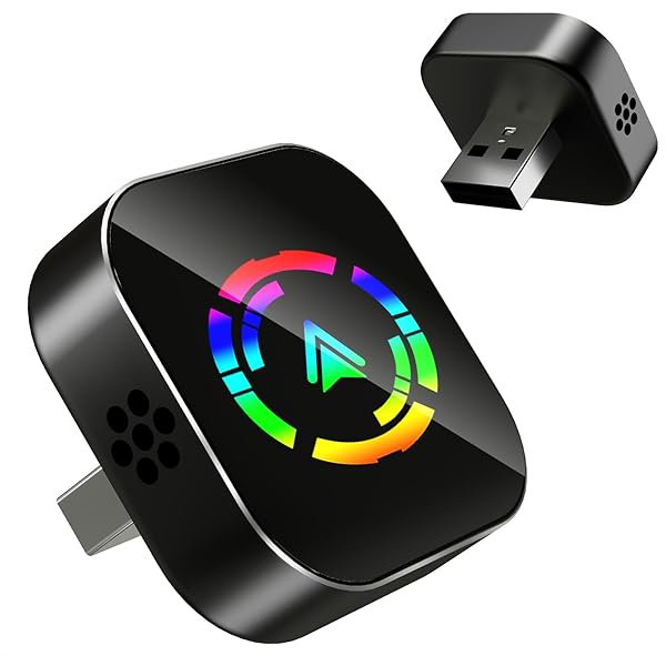 Wireless CarPlay Adapter, 2026 Upgraded Wired to Wireless for Apple CarPlay & Android Auto, Mini USB Design Car Play Adapter with Type-C Extension, Plug and Play, Stable Connection & No Latency