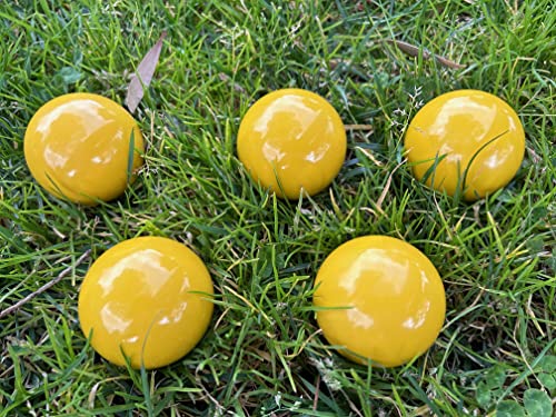 BuyBocceBalls Official Tournament-Grade Pallino Set – Pack of 5 Yellow pallinos, 60mm – Use with 100–110mm Bocce Balls