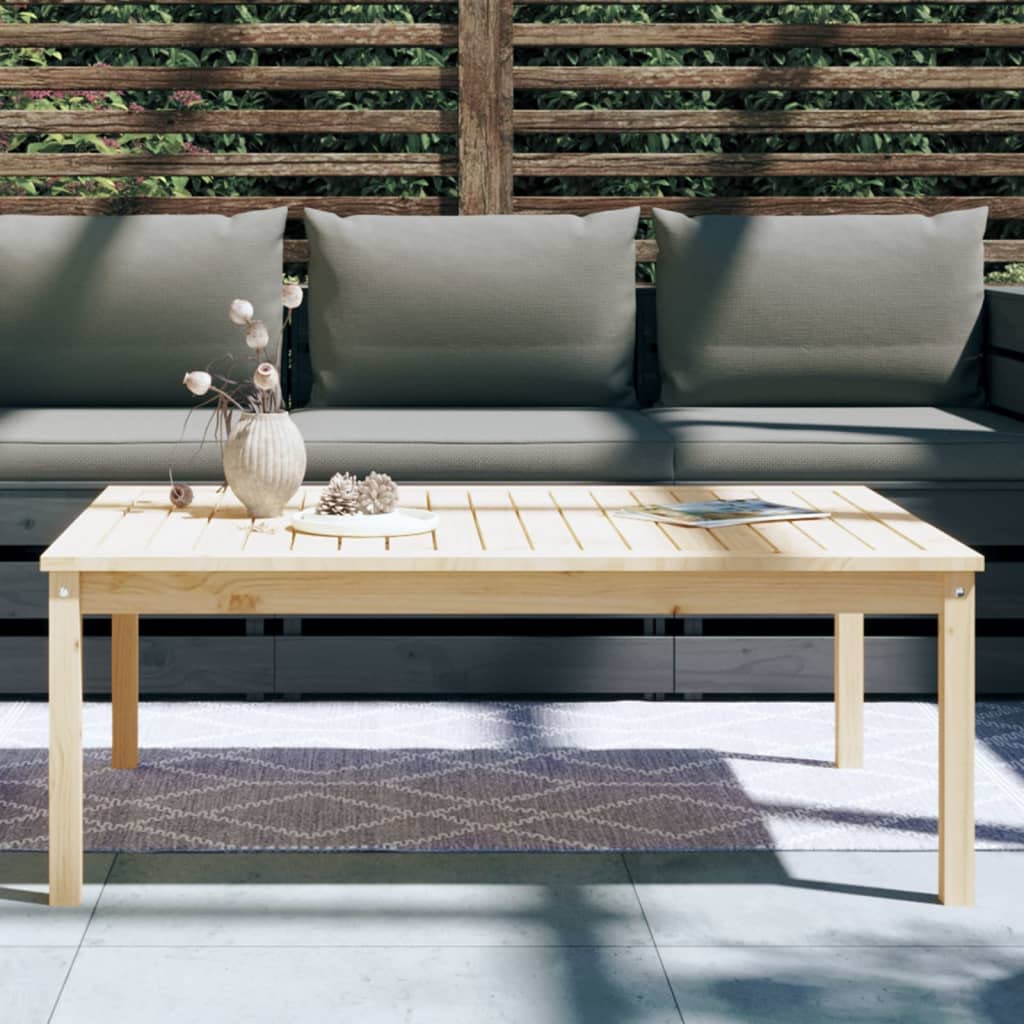 Stół ogrodowy 121 x 82,5 x 45 cm lite drewno sosnowe | Stabilny blat stołu, stabilna rama drewniana, na taras i do ogrodu, w zestawie instrukcja montażu