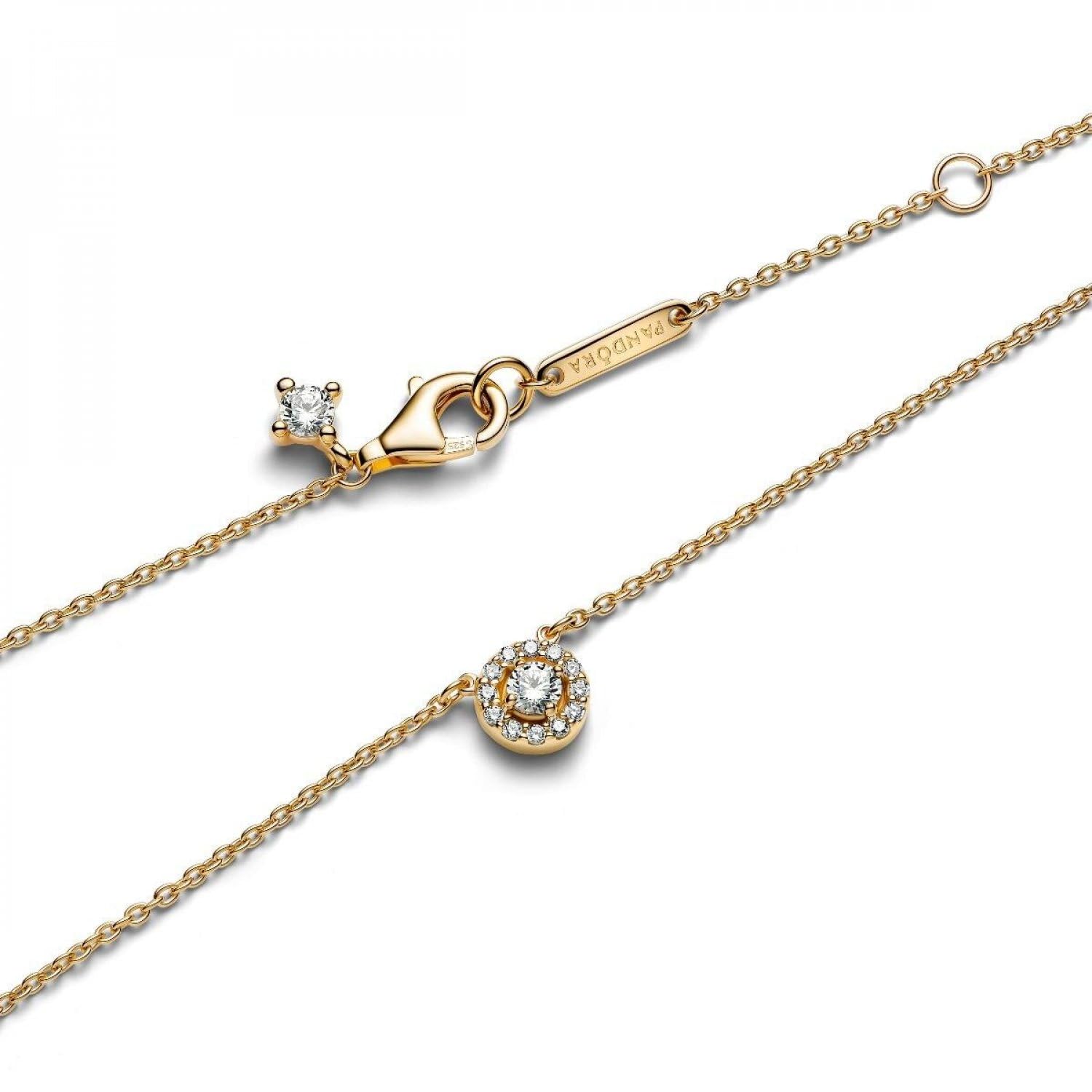 PANDORA Zeitlose Halskette 363548C01-45 Pavé Halo