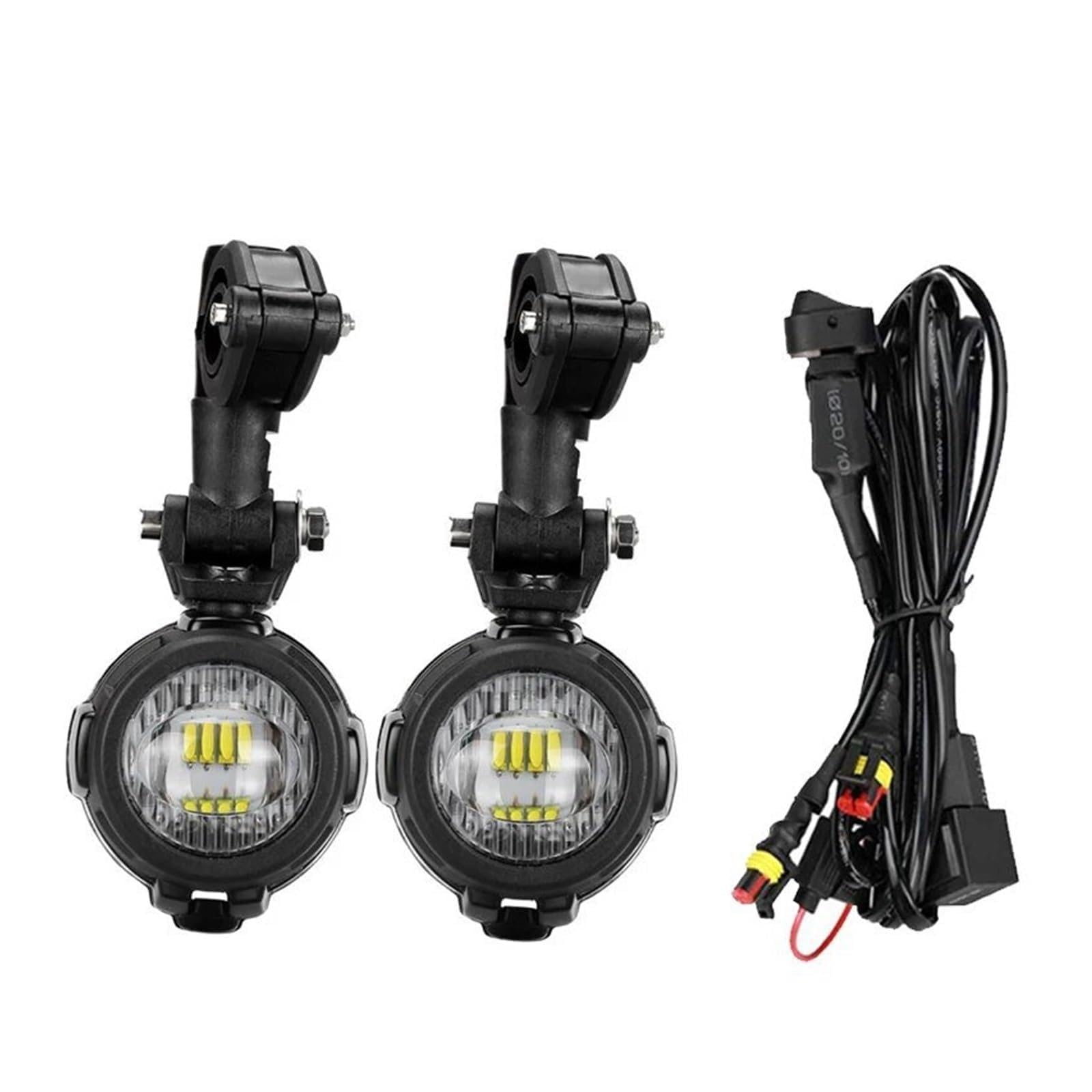 Faretti LED Moto Aggiornamento Lampada Più Luminosa Per BMW R1200GS F800GS F700GS F650 K1600 Moto Fendinebbia Luci Ausiliarie 40W 6000K Motociclo Fari(2piece light and wire)