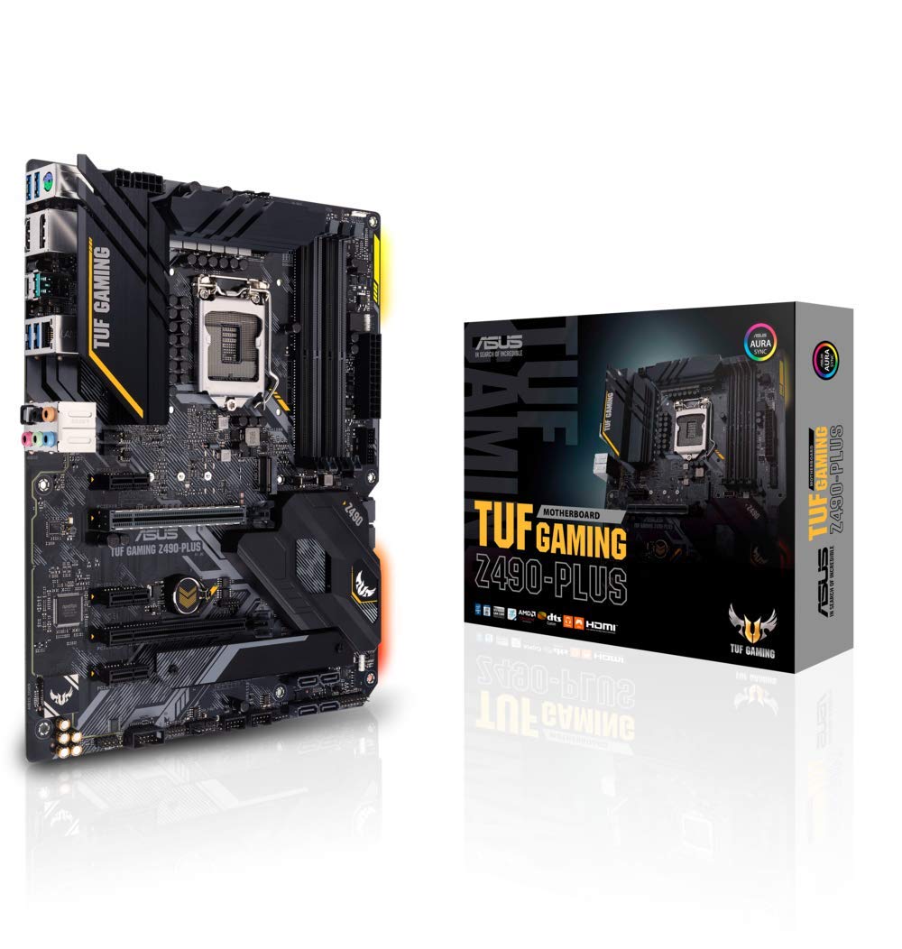 ASUS TUF Gaming Z490-PLUS, Scheda Madre Gaming Intel Z490 LGA 1200 ATX, M.2, 14 Fasi di Potenza DrMOS, LAN Intel 1 Gb, HDMI, DP, SATA 6 Gb, USB 3.2 Gen 2, Supporto Thunderbolt 3, RGB Aura Sync