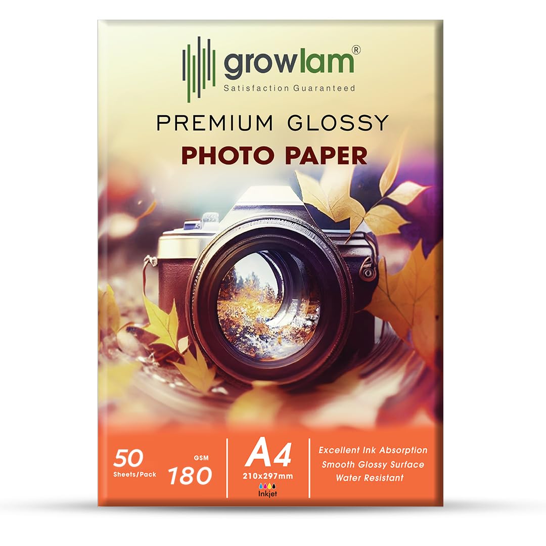 Growlam Premium - Carta fotografica lucida, 180 g/m², 50 fogli