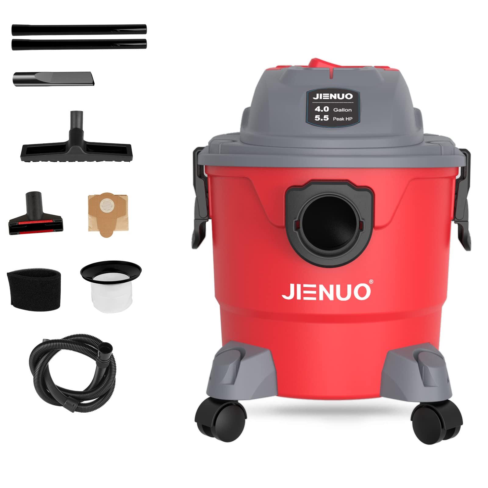 Buy JIENUO Shop Vacuum 4 Gallon, 5.5HP Shop Vacs Wet and Dry, 3 in 1