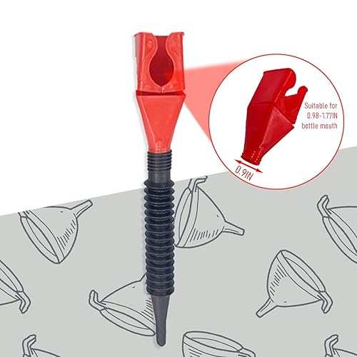 Miniatura 3 de Juego de 2 embudos a presión para automóviles y motocicletas, prácticos embudos de plástico a presión, sin derrames, embudo de aceite flexible