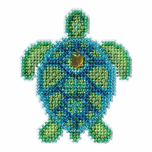Sea Turtle Beaded Counted Cross Stitch Ornament Kit Mill Hill 2016 Spring Bouquet Mh181611 #TOP12