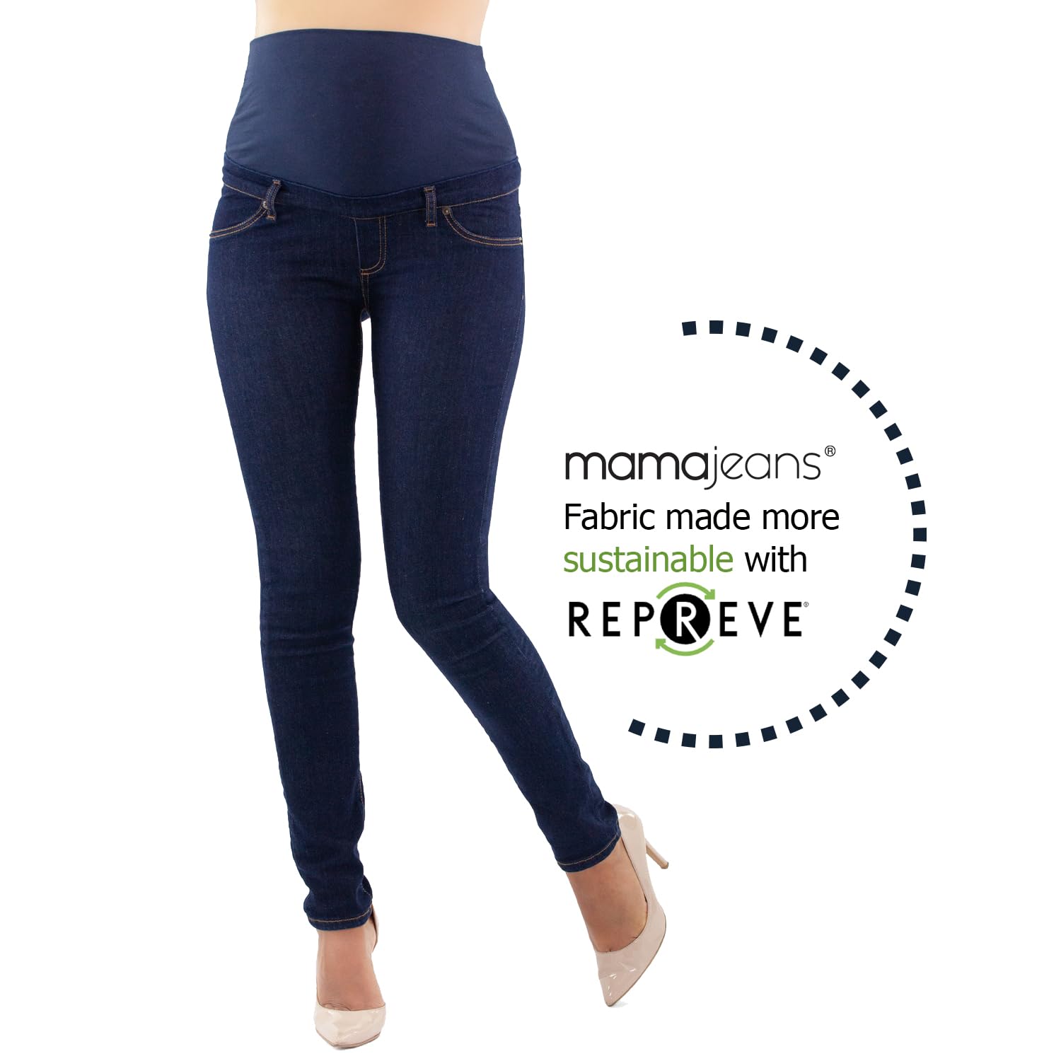 Milano - Jeans Premaman Donna Basic, Super Elasticizzato e Comodo, Pantaloni Skinny, Abbigliamento per Ogni Fase della Gravidanza