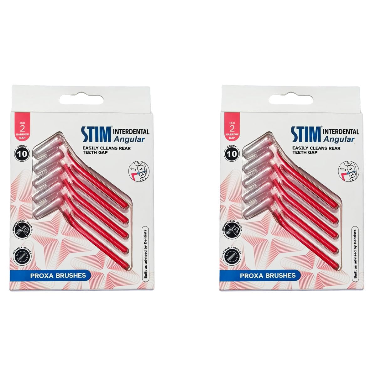 STIM Interdental Angular ISO 2 | For Cleaning Gaps Between Teeth | Pack of 2