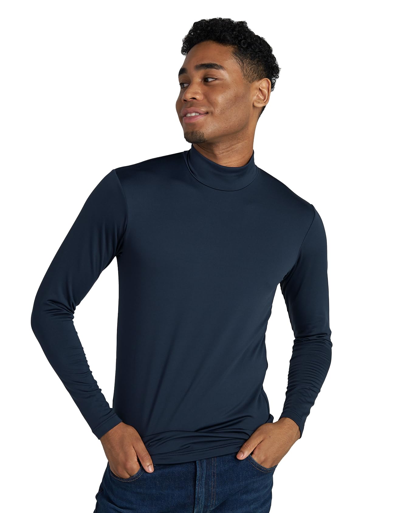 LAPASA Maglia Termica da Uomo con Collo Alto Finto in Micropile - Abbigliamento Termico Traspirante Maniche Lunghe Fodera in Pile Strato Base M102/M123/M132
