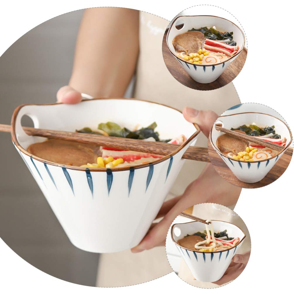 Tazones de Ramen japoneses de cerámica Cuenco de Sopa de Fideos Ramen de cerámica para Ensalada Udon Soba Pho Fideos asiáticos