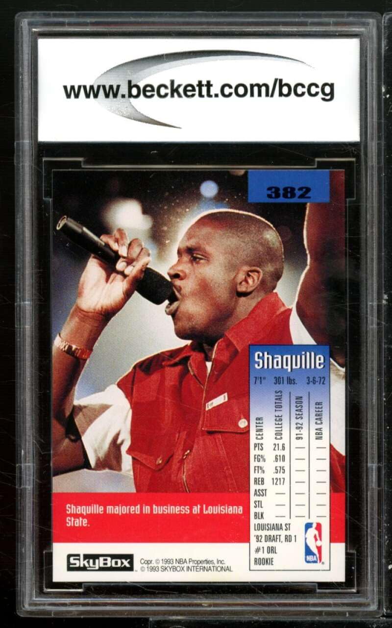 Amazon.com: Shaquille O'Neal Rookie Card 1992-93 Skybox #382 BGS