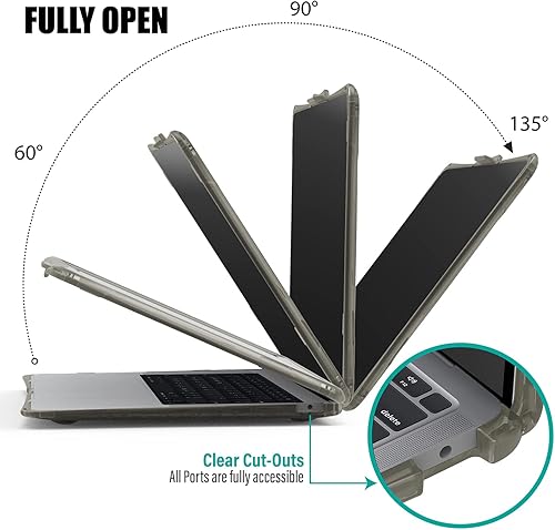 Miniatura 5 de IBENZER Hexpact - Funda compatible con MacBook Air de 13 pulgadas 2022 2021 2020 M1 A2337 A2179 A1932, funda resistente con cubierta de teclado,