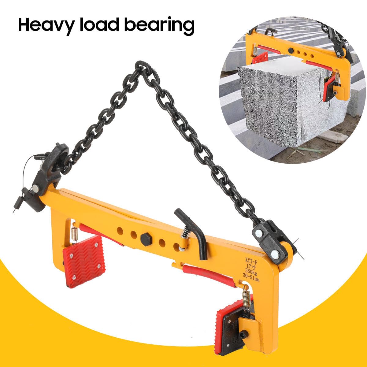 Bordsteinzange 350kg Hebezange Bordstein Steingreifer Versetzzange Bordsteinträger Treppenstufenzange Pflasterzange Steinklemme Zange Werkzeug Einstellbare 30-51 CM