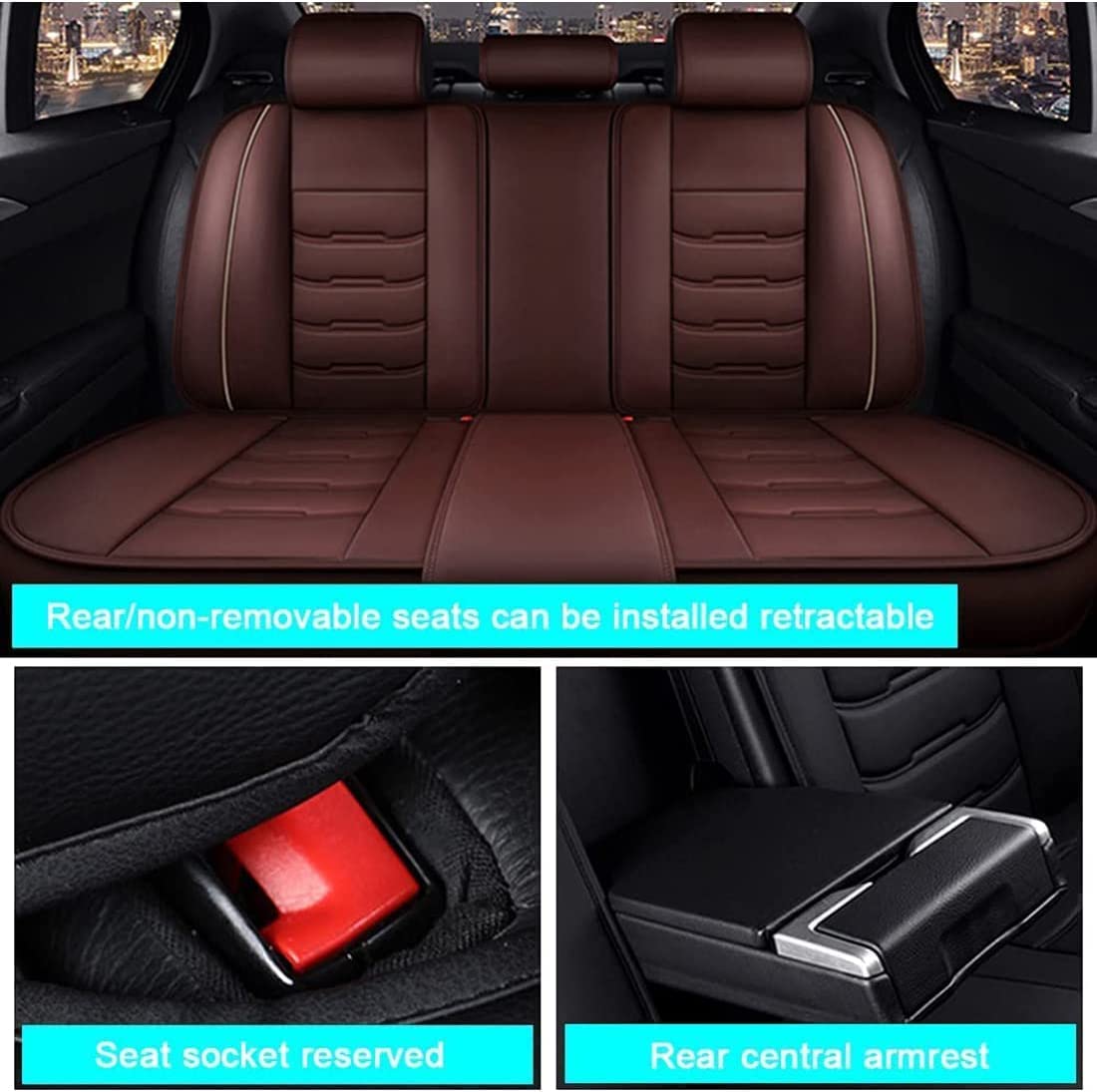 Autostoelhoezen voor VW Amarok 2010-2018, lederen zitkussenbeschermers voor en achter, waterdichte interieuraccessoires,A-black style