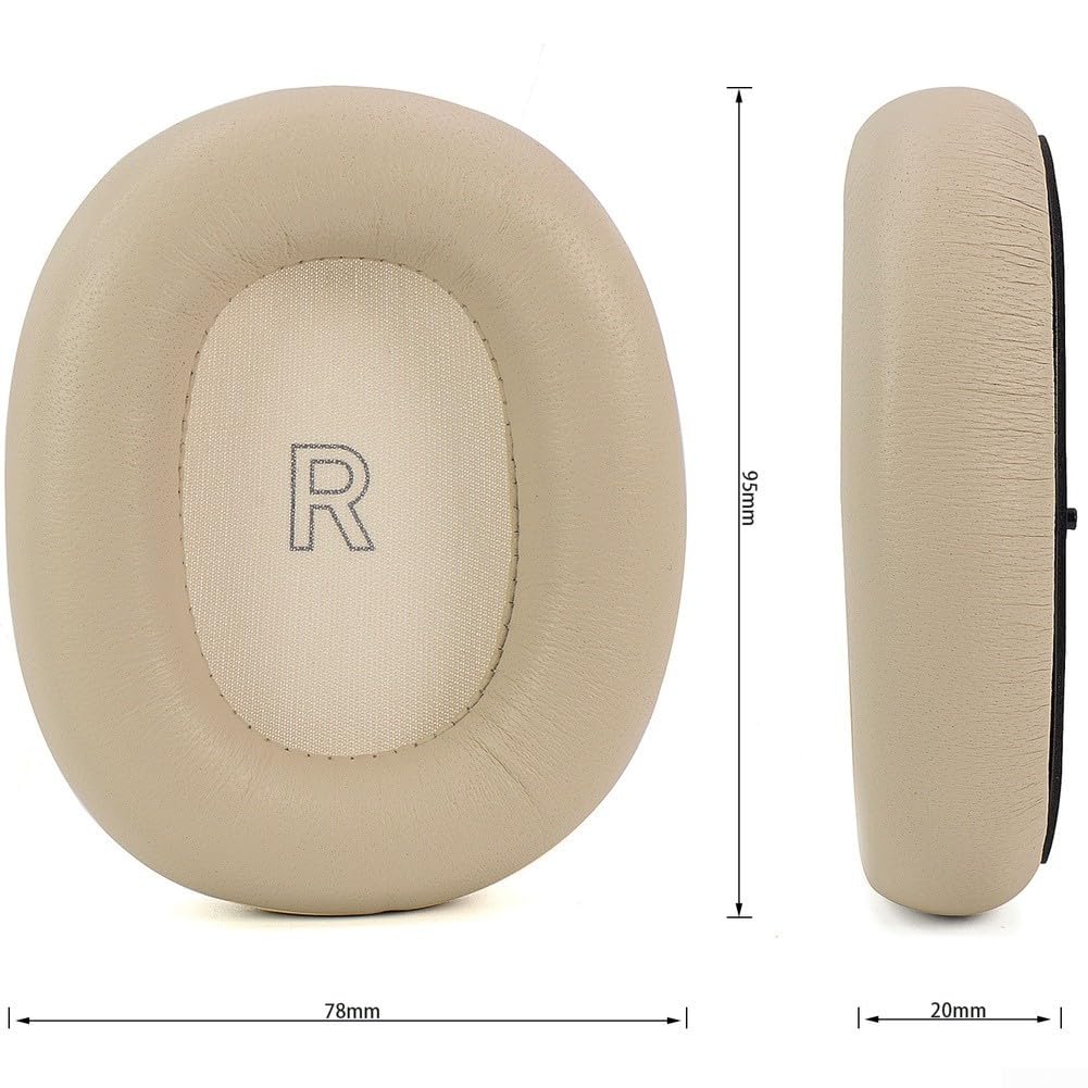 Zoegneer Almohadillas de repuesto para auriculares B&O H95 con cancelación de ruido con espuma viscoelástica, fundas de piel de proteína para un ajuste cómodo y seguro y fácil instalación, color negro