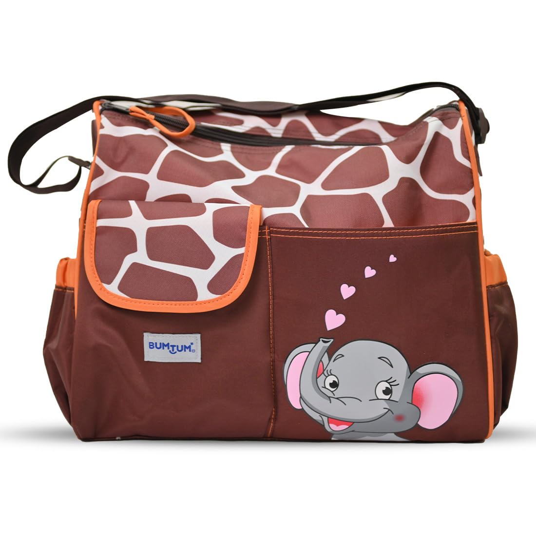 Bumtum Baby Diaper Bag For Mothers | Spacious Waterproof Backpack With Multiple Pockets To Easily Organise Baby Essentials, Various Sized Pockets (Elphie Orange)-image-26