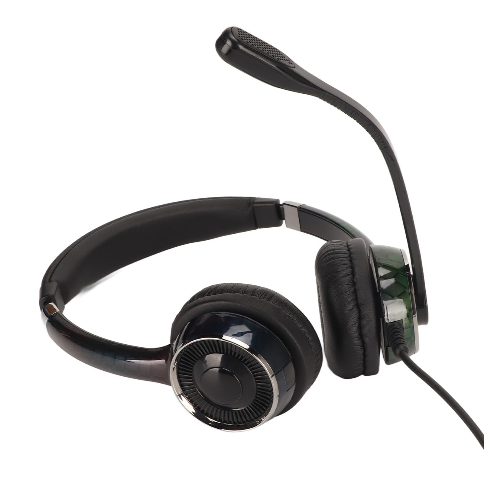 Cuffie da Lavoro Cablate Cuffie Telefoniche Stabili con Cancellazione del Rumore per Call Center, Ergonomiche Binaurali per Computer per Impiegati (Doppia interfaccia da 3,5 mm)