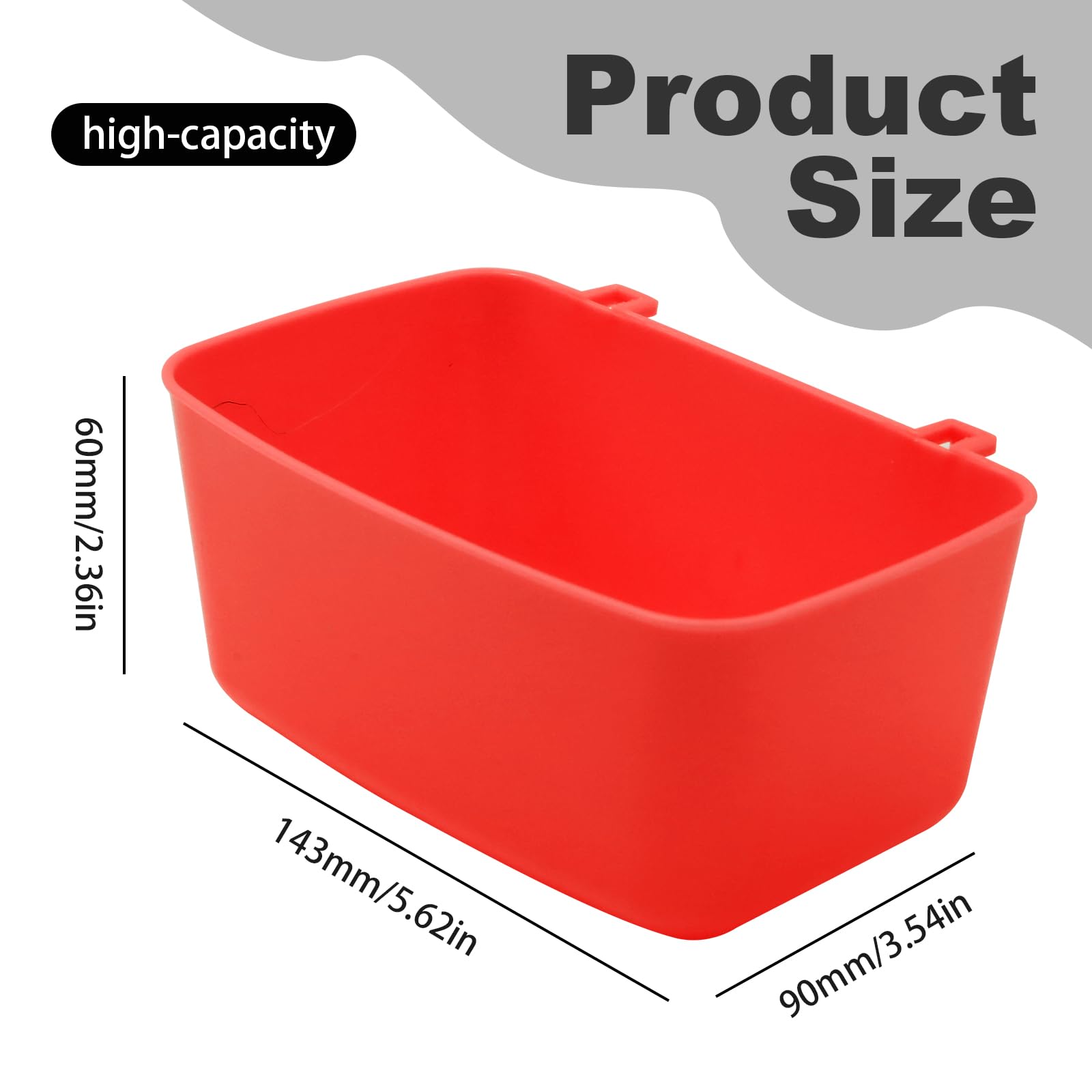 ZUDKSUY 6 Pcs Pack Feeder Drinker Food Container 5.62 * 3.54 * 2.36