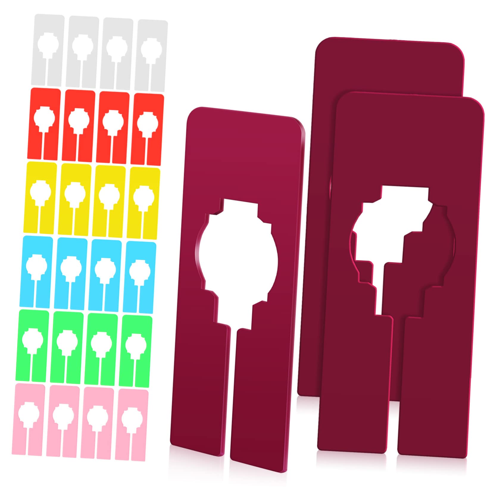 NUOBESTY 30 Pcs Reusable Clothes Dividers for Closet Storage Rectangular Plastic Closet Separators with Labels for Organizing Clothing Home and Retail Spaces