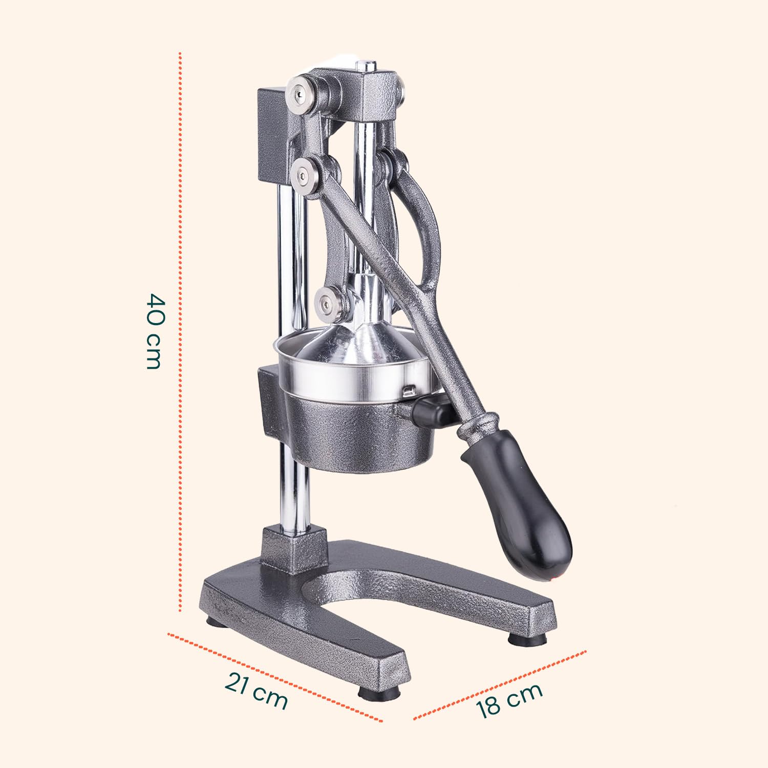 Avilia - Spremiagrumi Professionale a Leva in Ghisa con Filtro Inox 304 Spremiagrumi Manuale per Arance e Limoni con Pressione Potente Uso Domestico e Bar Struttura Ultra Resistente