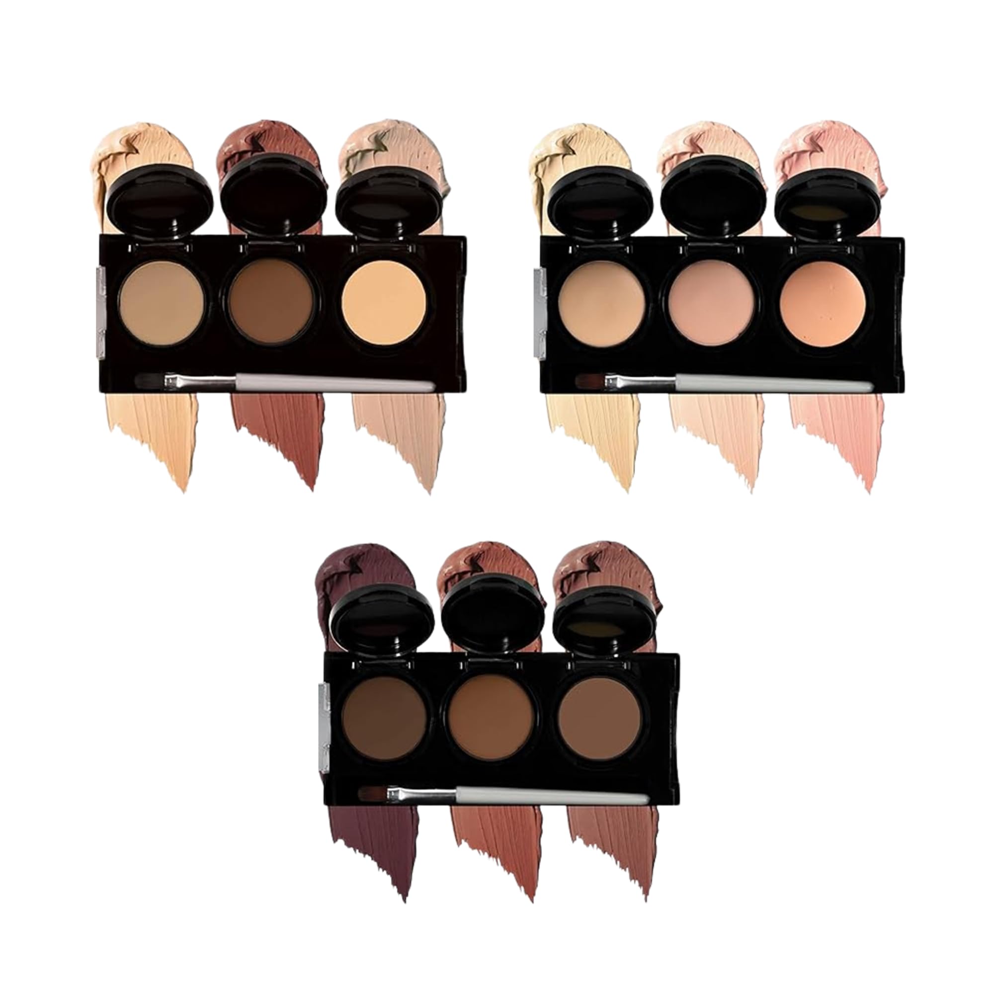 Dermaflage Total Concealment Kit - Waterproof Concealer Cream Pro 3-Shade Palette Color Correcting Palette