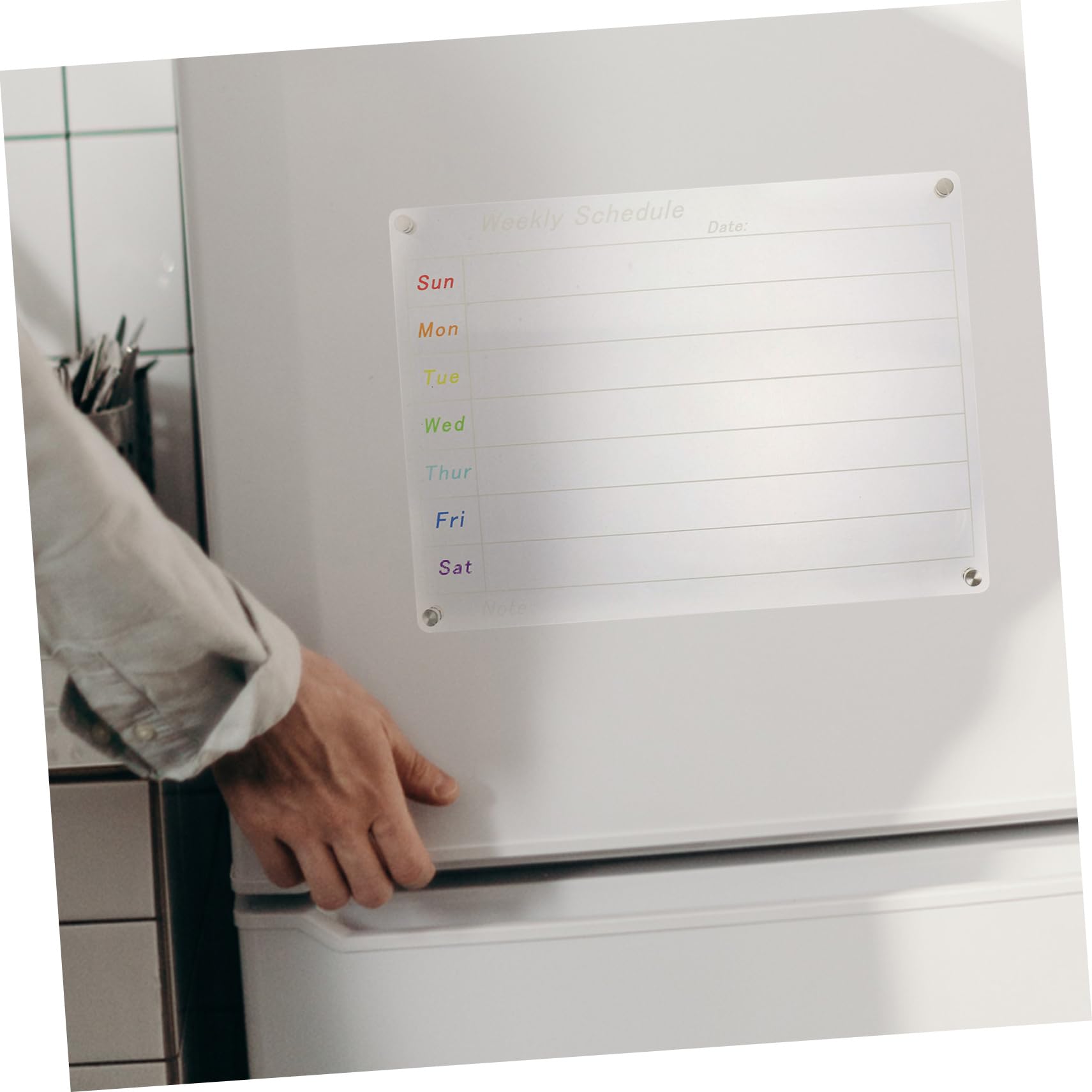 Calendario Junta De Planificación Semanal Transparente Pizarra De Borrado Seco Acrílica Para Pared Tablero Magnético Para Listas De Oficina