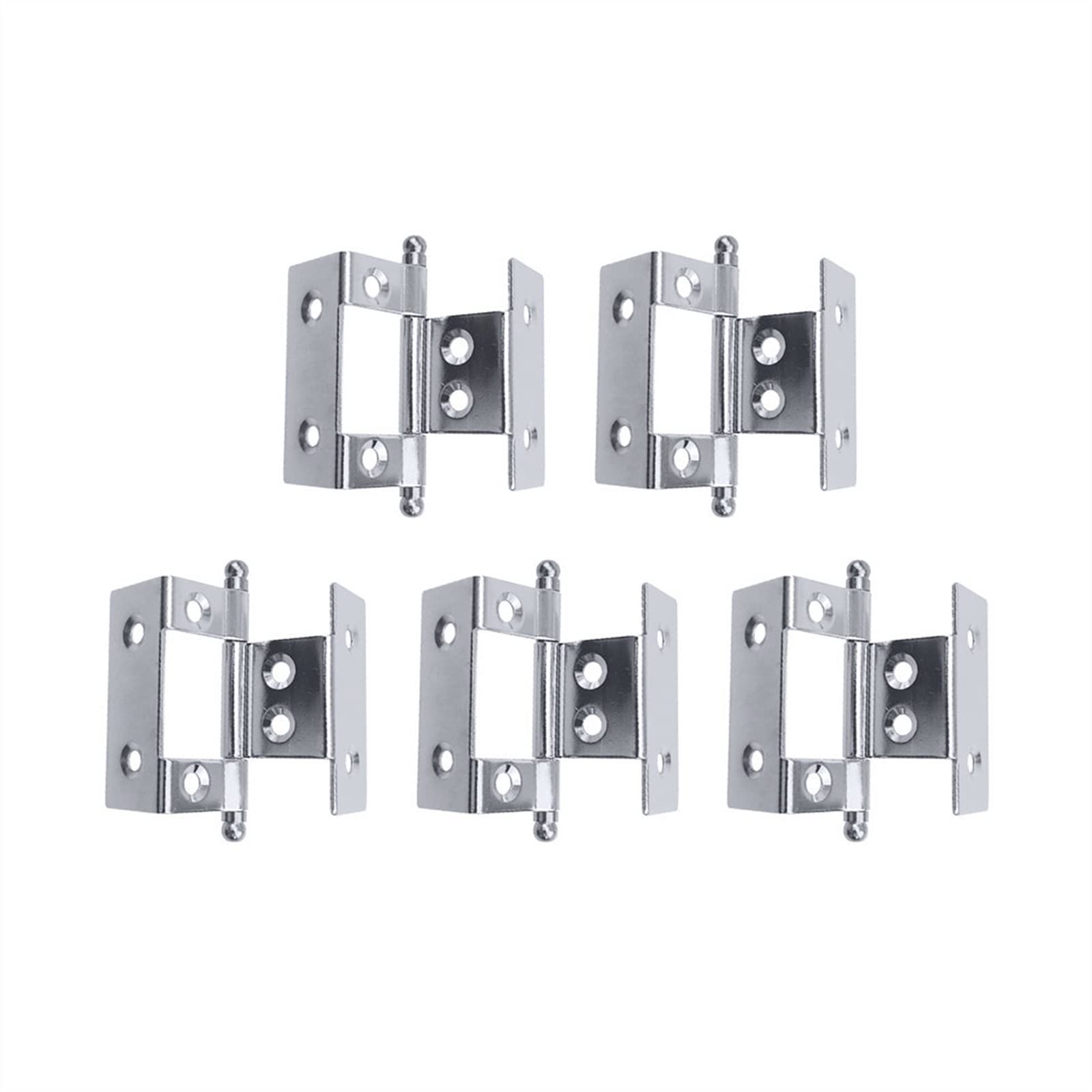 Nvsfzgiyg Silver 5 Pcs/Set Four Fold Hinges， Diy Bend Hinges ，Adjustable Wrap Cabinet Door Hinge ，Hardware Home Products(5 Pieces)