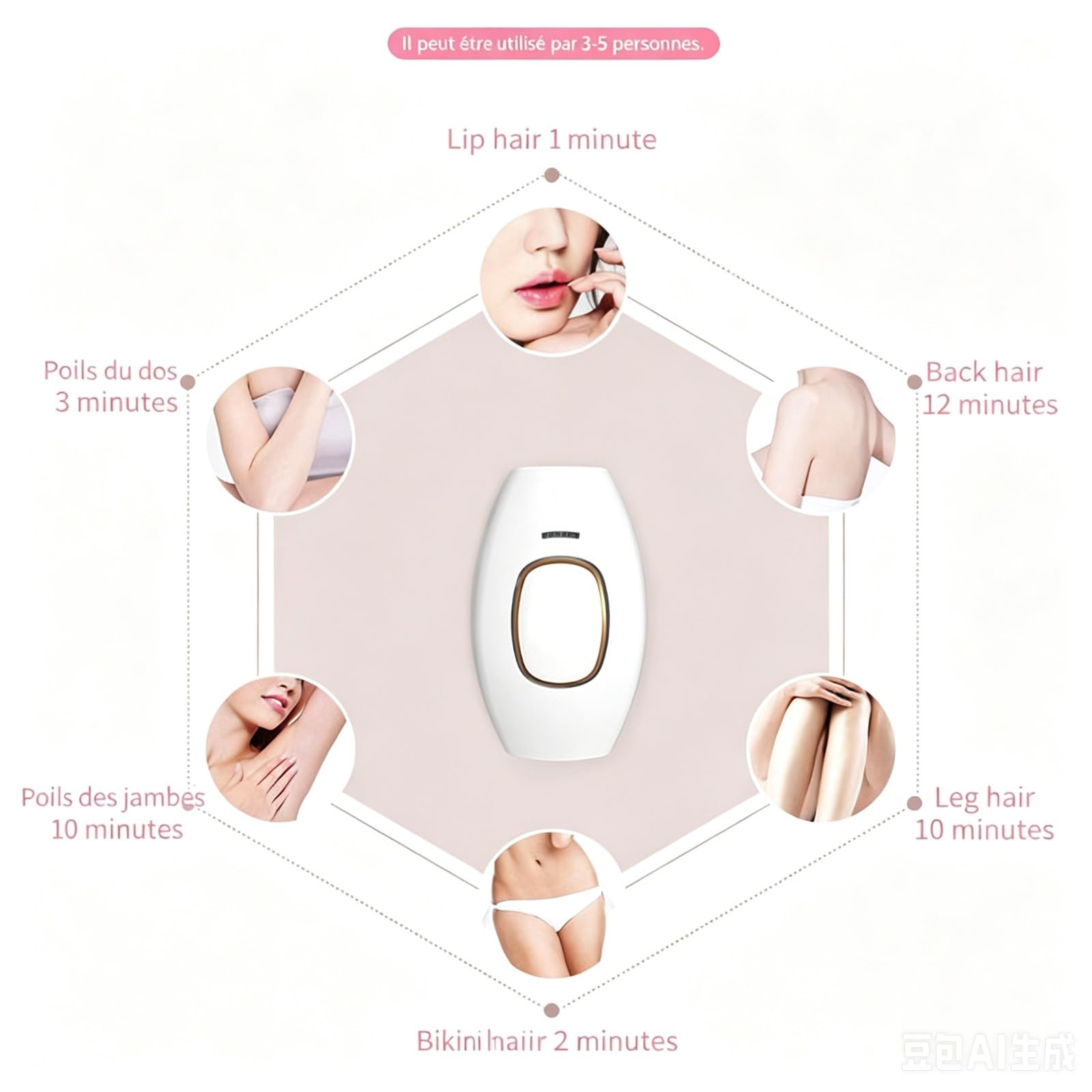 Solippy LOOP IPL Hair Removal Device à Lumière Pulsée, Epilateur Electrique