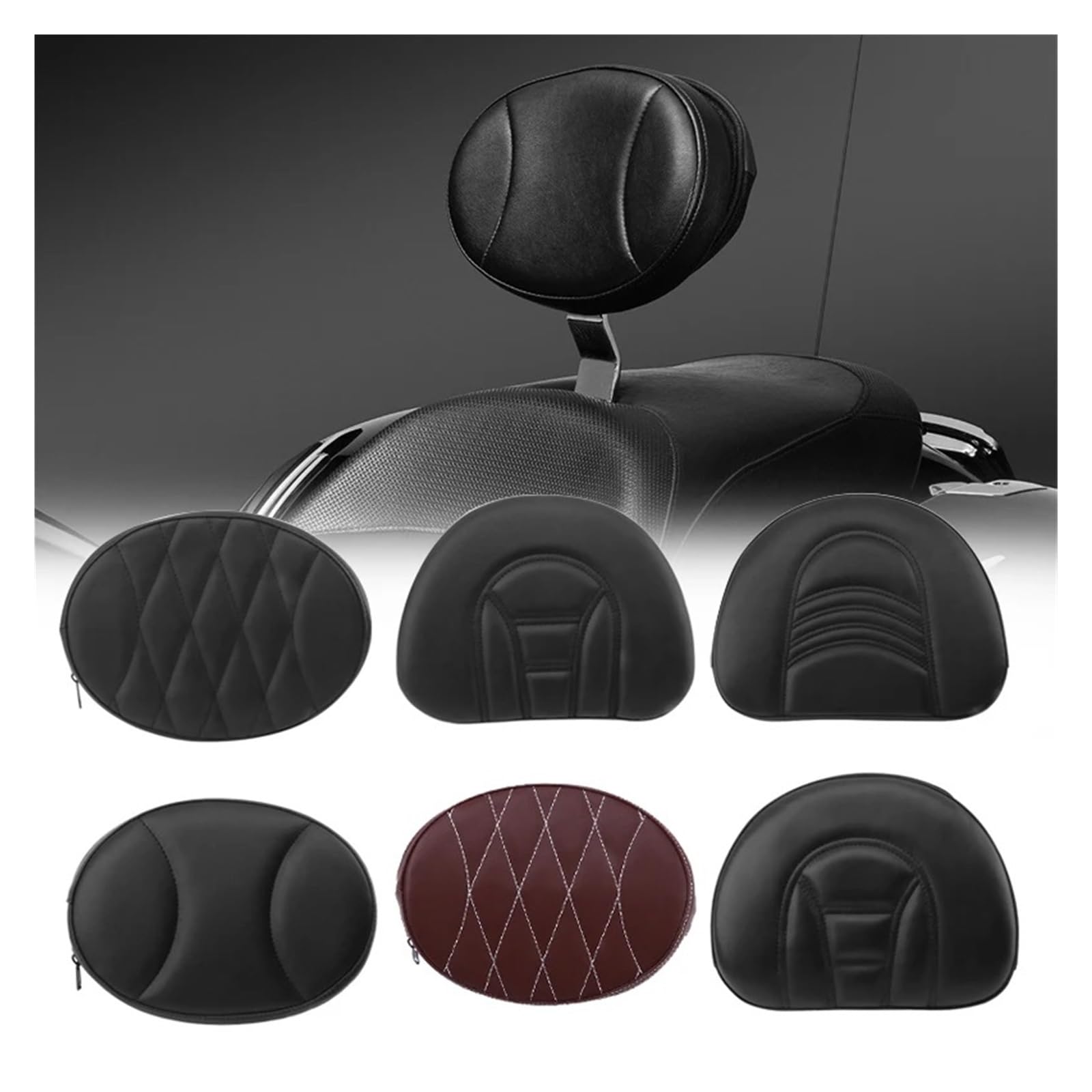 oparcie kierowcy Oparcie kierowcy Sissy Bar dla kierowcy Poduszka dla kierowcy Skórzane akcesoria na siedzenia Pasujące do Harley Touring Road King Glide(Style 4)