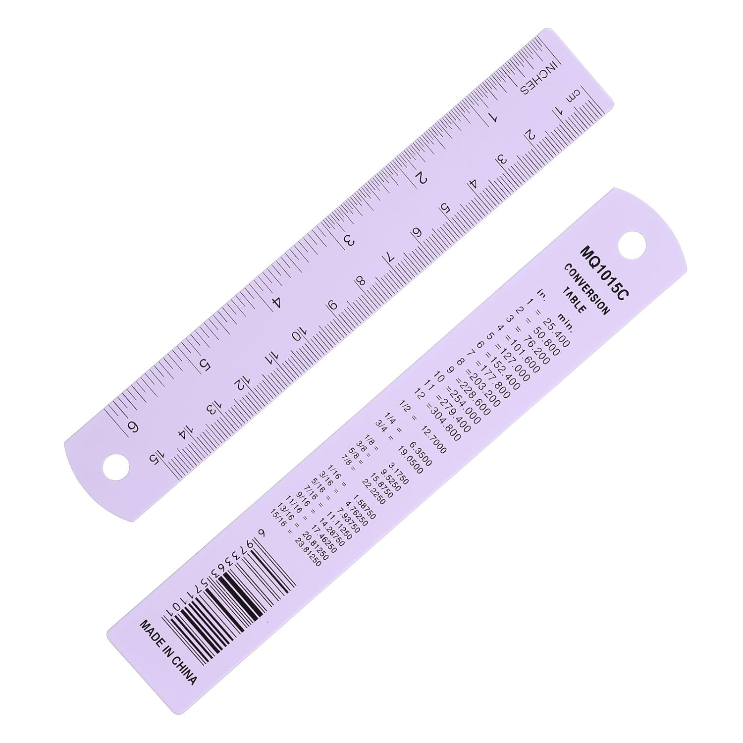 PATIKIL 15cm/6 inch Metal Ruler, Aluminum Alloy Metric Ruler with Inches and Centimeters Precision Measuring for Office Engineering Drafting, Purple
