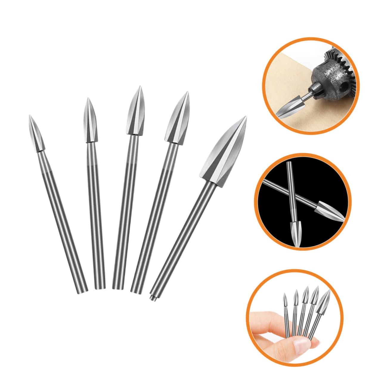 NUOBESTY 5 set Set Di Punte Per Trapano Elettrico Per Lavorazione Del Legno Punte Per Trapano Punte Per Utensili Rotanti Kit Per Trapano Utensili Per Artigianato 5 pezzi*5