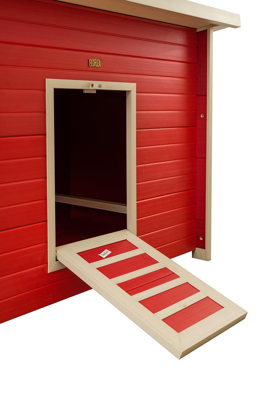 Gallinero Dallas para Exterior - Capacidad 4-6 gallinas - ECOFLEX Material sostenible y Duradero. Fácil Montaje. (Rojo)